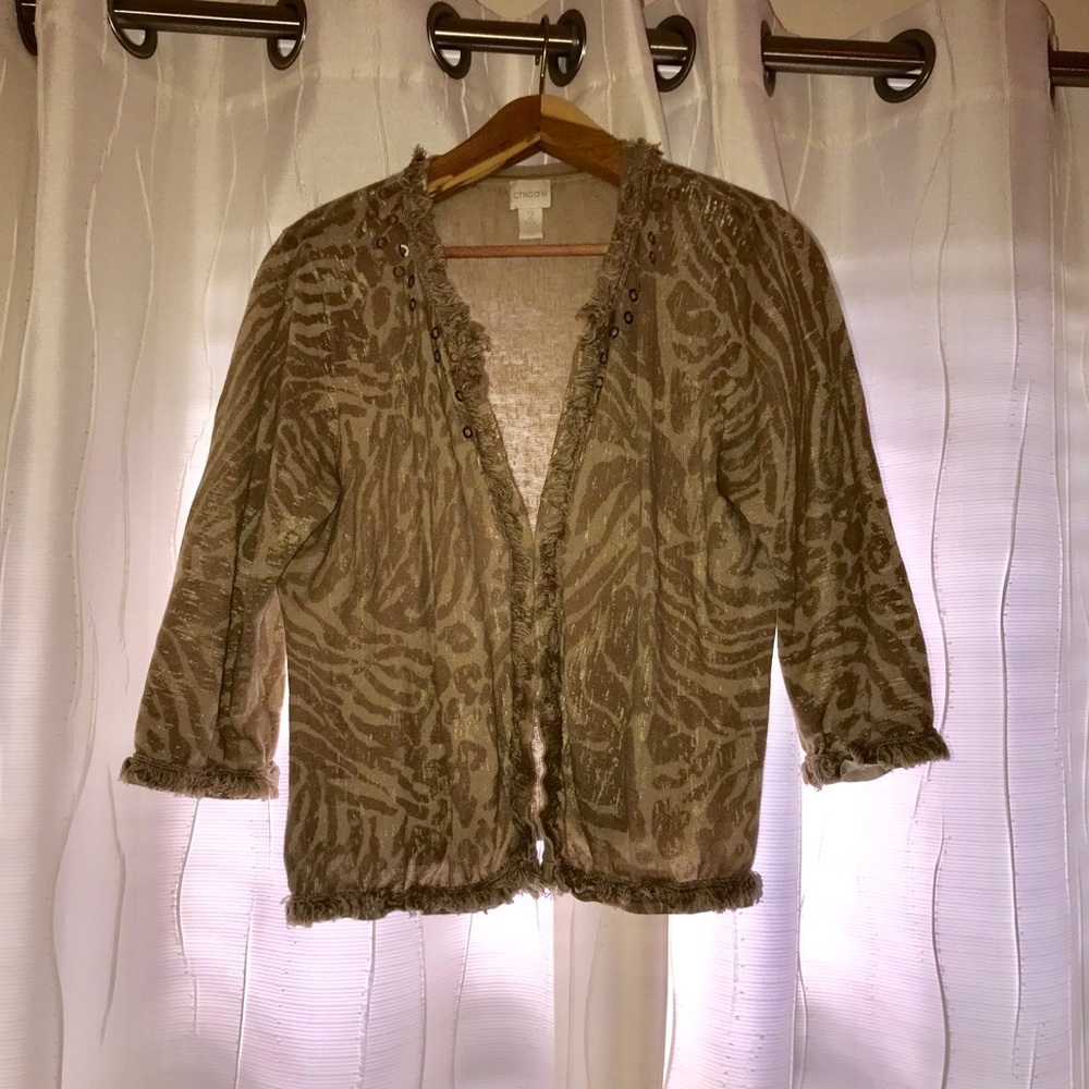 Animal print Chico’s Light weight jacket